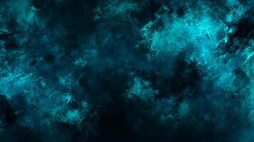 An evocative dark teal and black abstract, suggesting turbulent cosmic gas clouds or deep ocean currents in an eerie, ethereal display. photo