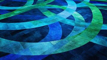 Abstract pattern of interwoven arcs in varied shades of blue and green creates a mesmerizing textured effect. Organic and flowing shapes. photo
