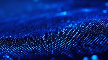 Abstract digital blue grid design. Dotted pattern with soft gradient effect. Modern futuristic background with wave shape texture. photo