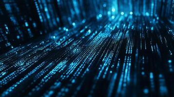 Abstract view of digital data streams with lines of light representing connectivity and information flow in a cyber network. photo
