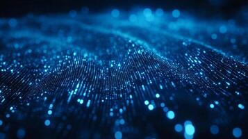 Abstract blue light pattern. Visual representation of data flow, networking, or an ethereal digital landscape. Futuristic background design. photo