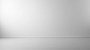 Minimalist white room with subtle light gradient, ideal for showcasing products or creating a serene atmosphere photo