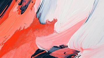 This artwork captures the motion of energetic brushstrokes in a blend of red, pink, and black, creating a sense of movement and passion in abstract form. photo