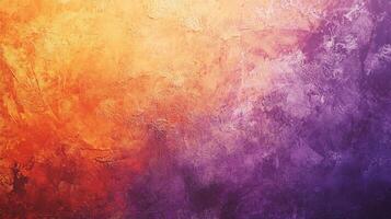 Warm and cool colors blend to give a moody background with lots of texture and contrast, creating a gradient with shades of orange and purple. photo