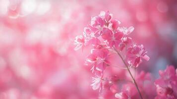 Dreamy pink blossoms capture the essence of spring. Soft light and delicate petals create a serene and romantic floral spectacle. photo