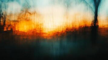 Abstract, long exposure with warm vibrant tones and natural shapes, creating a moody, textured and dynamic piece of visual art. photo