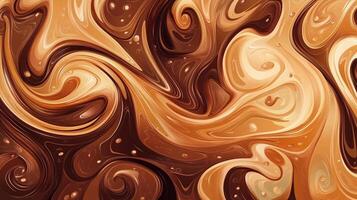 Chocolate and caramel blend in a swirling, mesmerizing abstract design, perfect for backgrounds or adding warmth to your design project. photo