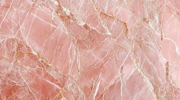 Rose-colored stone texture with intricate white and golden veining, creating a natural and luxurious surface pattern. photo
