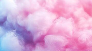 Soft, ethereal clouds in a blend of pastel pink and blue hues, creating a dreamlike and whimsical atmosphere. Pastel color palette. photo
