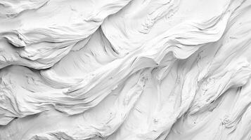 Monochromatic abstract sculpture with swirling patterns and textures creating a minimalist and clean aesthetic. Waves of pure white form. photo
