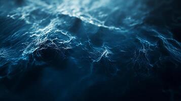 A mesmerizing close-up of ocean waves in varying shades of blue, capturing the dynamic energy and natural beauty of water movement. photo