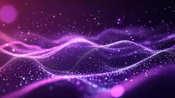 A mesmerizing display of purple and pink hues interwoven in a sparkling, abstract digital landscape evoking feelings of wonder and magic. photo