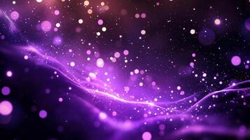 Vibrant purple energy swirls, like a nebula from a distant galaxy, with scattered light adding depth and dimension to the abstract design. photo