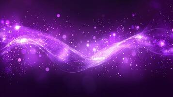 Ethereal purple energy flow with glowing particles, creating a mesmerizing and dynamic abstract background for digital arts and designs. photo