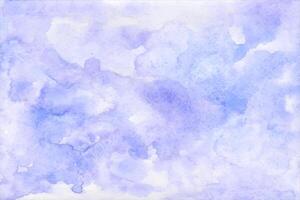 Delicate blue watercolor background on paper, hand-drawn vector