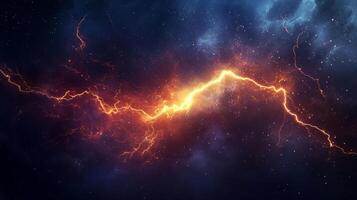 An electrifying display of nature's raw power, the electric current streaking across the sky in a mesmerizing and dazzling sight. photo
