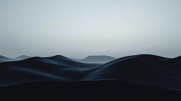 This image showcases smooth, dark undulating hills that evoke a sense of calmness and introspection, with a soft color palette enhancing its serene atmosphere. photo