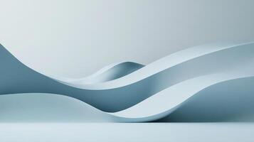 An artistic representation of soft, flowing curves in soothing shades of blue and white, evoking feelings of serenity, fluidity, and harmony in a minimalistic design. photo