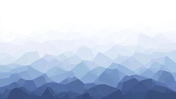 An abstract portrayal of blue and white shapes resembling mountain peaks forms an ethereal landscape, evoking feelings of serenity and imagination in a modern setting. photo