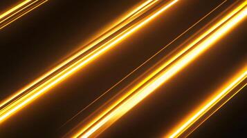 Glowing streaks of golden light create a dynamic, abstract pattern against a dark backdrop. The lines suggest motion and energy. photo