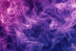 Swirls of purple and pink color the ethereal smoke, creating a mesmerizing and dreamlike pattern of movement and light. photo