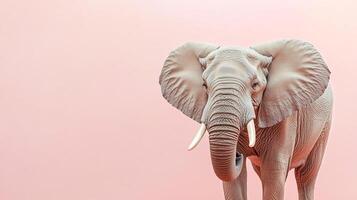 Magnificent elephant portrait against a soft backdrop, showcasing its unique skin texture and graceful presence. photo