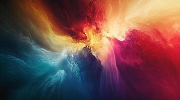An ethereal abstract artwork featuring vibrant, flowing colors. The piece evokes a sense of cosmic wonder and artistic expression. photo