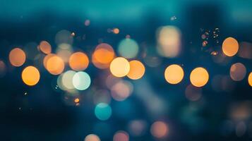 Abstract city lights shimmering in a colorful bokeh effect, creating a mesmerizing and dreamy ambiance. A dance of light and color. photo