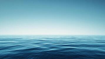 A breathtaking vista of the ocean's serene expanse, where the sky merges seamlessly with the tranquil waters, evoking a sense of limitless calm. photo