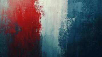 Abstract vertical stripes of red, white, and blue texture with distressed paint, evoking a sense of modern art and distressed aesthetics. photo