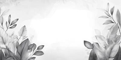 Elegant grayscale illustration of botanicals with detailed line work, creating a serene and sophisticated background. Artistic nature backdrop. photo