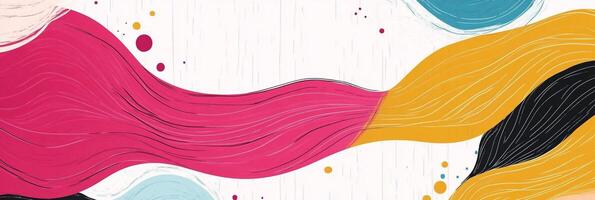 Colorful abstract art featuring flowing waves and playful dots on a clean background, showcasing movement and vibrant modern design. photo