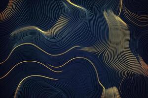 Abstract wavy lines background with golden accents. Dynamic and elegant design for various creative projects. Perfect for modern aesthetic. photo
