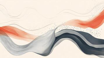 Abstract flowing shapes create a sense of movement and balance in a harmonious composition with a subtle, minimalist aesthetic. photo
