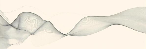Abstract flowing lines create a soft, undulating waveform, suggesting movement and rhythm on a plain background, evoking minimalist design. photo