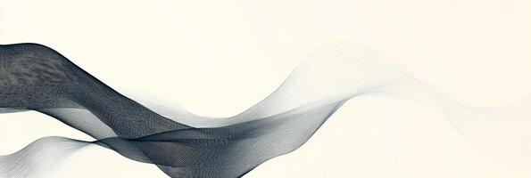 Abstract flowing lines, blending dark and light, create a sense of movement and depth. Minimalist design with flowing motion. photo