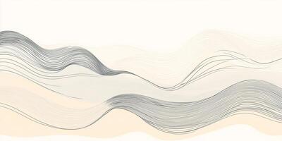 Abstract waves drawn with thin lines against a neutral background, creating a minimalist and serene visual with flowing shapes. photo