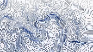Abstract topographic map illustration with flowing lines and a minimalist modern style in cool blue tones against a white background. photo