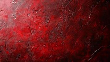 Abstract red background with dark shadows and varied textures, evokes a sense of depth and intensity. Reddish tones and patterns blend. photo