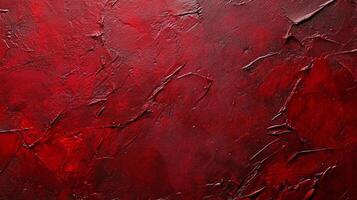 Abstract red canvas texture background showcasing bold brushstrokes and color variations, creating a visually striking modern art aesthetic. photo