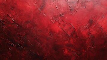 Abstract art in a vivid palette of deep reds, creating a textured and intense visual experience with dark undertones and subtle light. photo