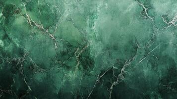 Intricate veined green stone surface. Deep emerald with fractured patterns and a smooth glossy finish. Sophisticated texture and tones. photo