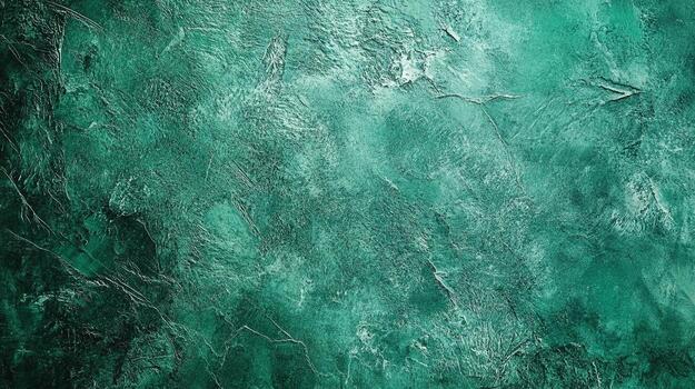 Textured teal surface featuring an intricate pattern of ridges, valleys, and subtle cracks, creating a visually striking background. photo