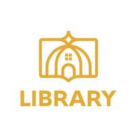 library home shine flat minimalist logo design vector