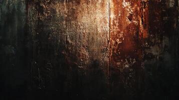 A rustic textured background, showing weathered wood planks with a mix of dark and brown tones, showcasing decay and aged surfaces. photo