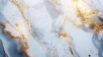Abstract marble pattern with gold accents. Flowing lines and delicate details create a luxurious and elegant surface design. photo