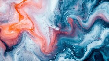 Abstract flowing paint with dynamic motion. The vibrant colors create depth. Perfect for creative projects and background designs. photo
