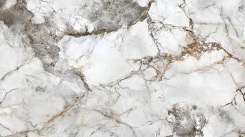 Elegant marble background with intricate veining in white, gray, and subtle gold tones, ideal for luxurious designs. Close-up view. photo