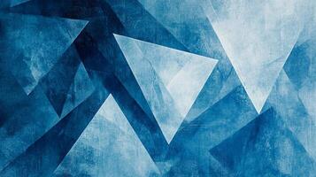 A captivating blend of light and shadow within layered blue geometric forms. A modern abstract art piece perfect for adding depth to spaces. photo
