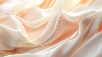Soft and inviting, this photo captures the delicate beauty of flowing fabric in gentle peach and cream tones, creating a soothing visual.